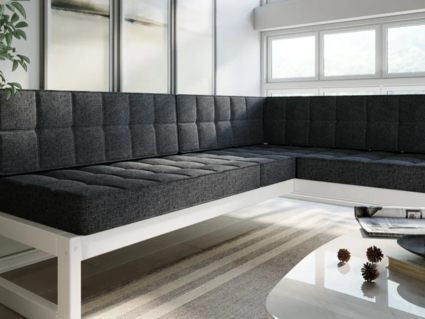 Диван Арско Сега угловой трехместный серый Длина 218 см