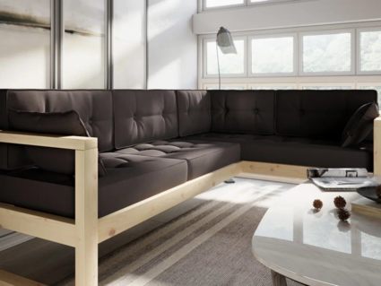 Диван Арско Астер угловой трехместный коричневый Длина 220 см