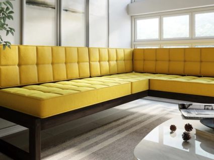 Диван Арско Сега угловой трехместный жёлтый Длина 218 см