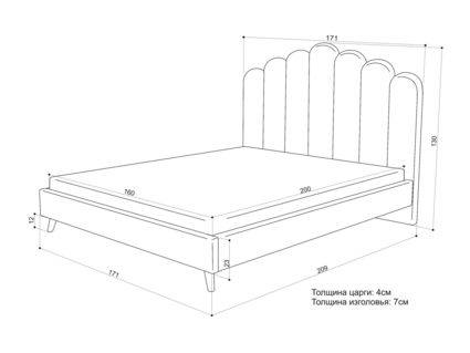 Кровать Sontelle Style Lixano Luxa Almond 160х190