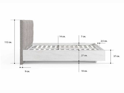 Кровать Сонум Victoria Ясмунд + Кашемир Бежевый (с подъемным механизмом) 120х190