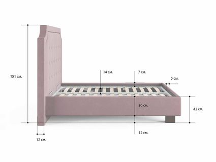 Кровать Сонум Elysium Фултон Графит (с подъемным механизмом) 160х200