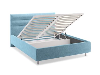 Кровать Сонум Linda Рогожка Голубой (с подъемным механизмом) 120х200