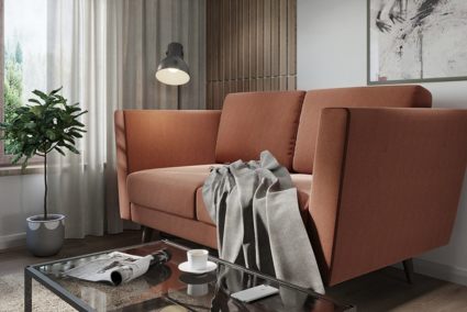 Диван Арско Гуннар двухместный коралловый 